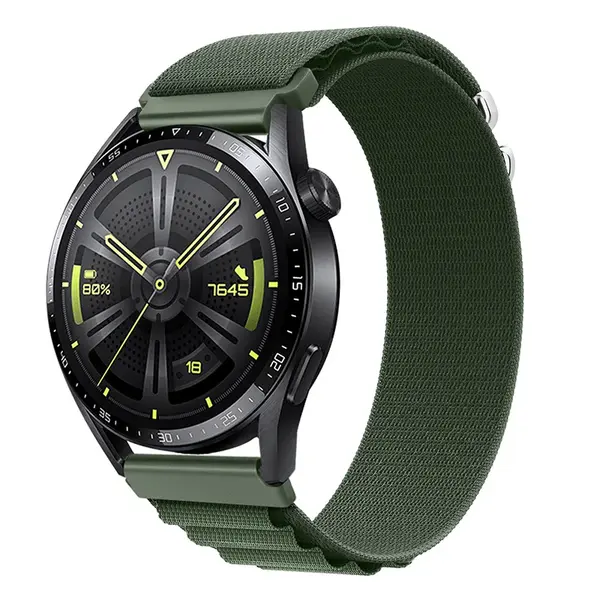 BStrap Nylon Loop remienok na Huawei Watch GT2 Pro, green