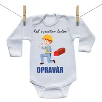 Boodyy Body s dlhým rukávom Keď vyrastiem budem opravár 62 (2-4 mesiace)