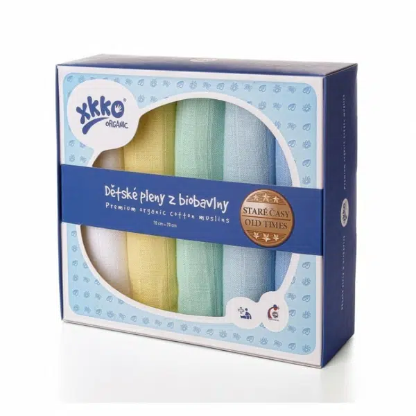 XKKO Organic Bavlnené plienky Staré časy, chlapci, 70x70, 5ks CTN070005