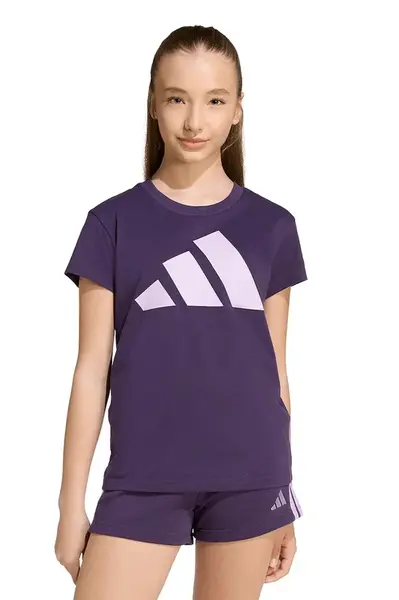 Dětské bavlněné tričko adidas fialová barva, JW2385