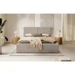 MID.YOU ČALOUNĚNÁ POSTEL, 140/200 cm, světle hnědá