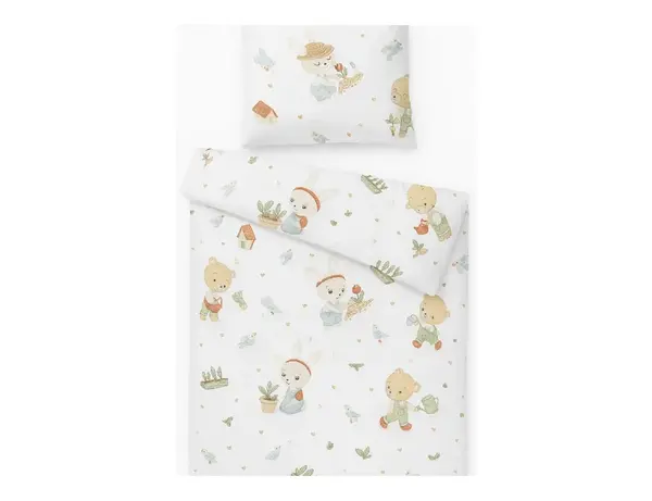 Baby in World Povlečení do postýlky s výplní + pytlík, bavlna, Bunny, 135x100cm/40x60cm