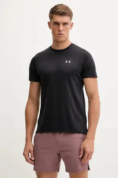 Tréninkové tričko Under Armour pánské, černá barva, s potiskem, 6006098