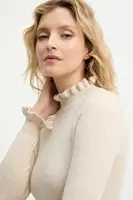 Kašmírový svetr Answear.LAB dámský, béžová barva, s pologolfem