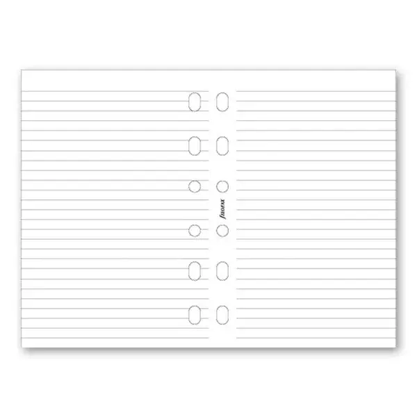Poznámkový papír, linkovaný, bílý, 100 ks náplň kapesních diářů Filofax