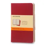 Sešity Moleskine Cahier S, linkovaný, 3 ks, červené