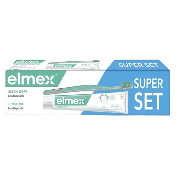 ELMEX Sensitive Zubní pasta a zubní kartáček Ultra Soft 75 ml