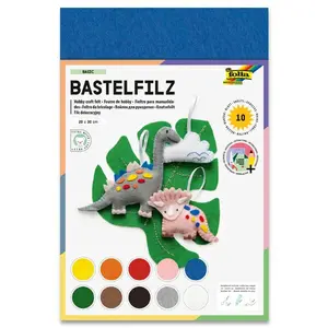 Filcový papír Folia - 10 listů, mix barev
