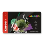 Trojhranné pastelky Kores Kolores Selection - plechová krabička, 72 barev