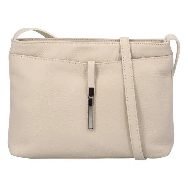 Dámska kožená crossbody kabelka béžová - ItalY Eneta