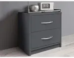 Nočný stolík s 2 zásuvkami Pepe, šedý grafit%