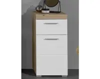 Kúpeľňová stojaca skrinka Amanda 802, sukový dub/biely  lesk%