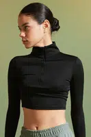 DEFACTO Fit Slim Fit Zippered Stand Collar Long Sleeve T-Shirt