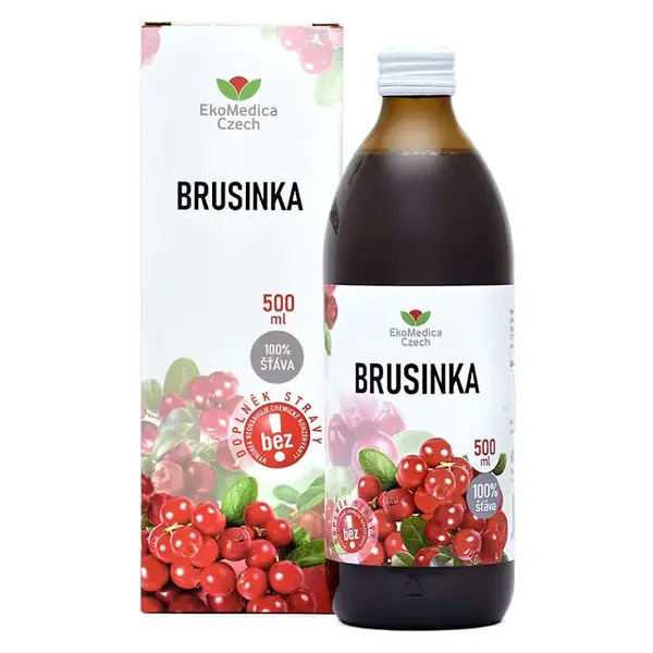 EKOMEDICA Brusinka 100% šťáva 500 ml