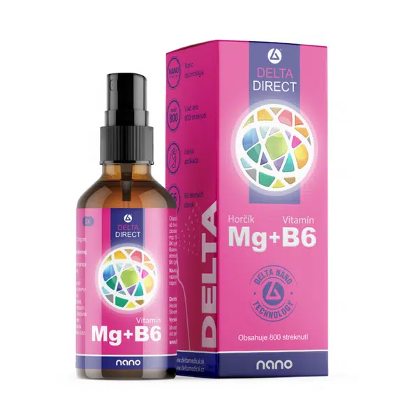 DELTA DIRECT Hořčík + vitamín B6 sprej na pokožku 100 ml
