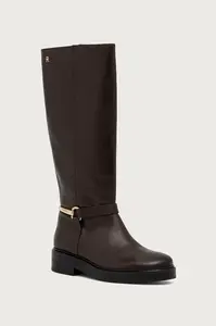 Tommy Hilfiger  kozačky nad kolena dámské kožené TH STUD LEATHER KNEE