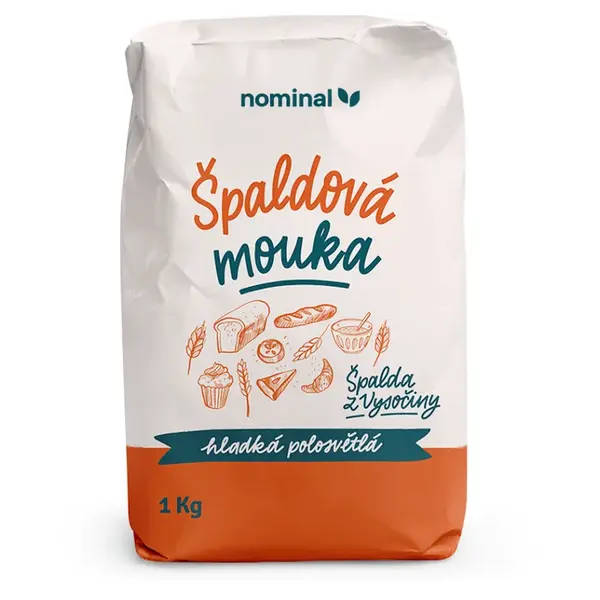 NOMINAL Špaldová mouka hladká polosvětlá 1000 g