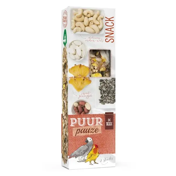 WITTE MOLEN Puur Pauze tyčinky pro papoušky ananas a ořechy 140 g