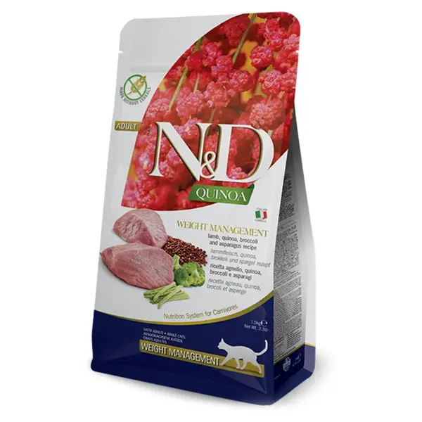 N&D Quinoa Weight Management Lamb & Broccoli pro kočky 1,5 kg