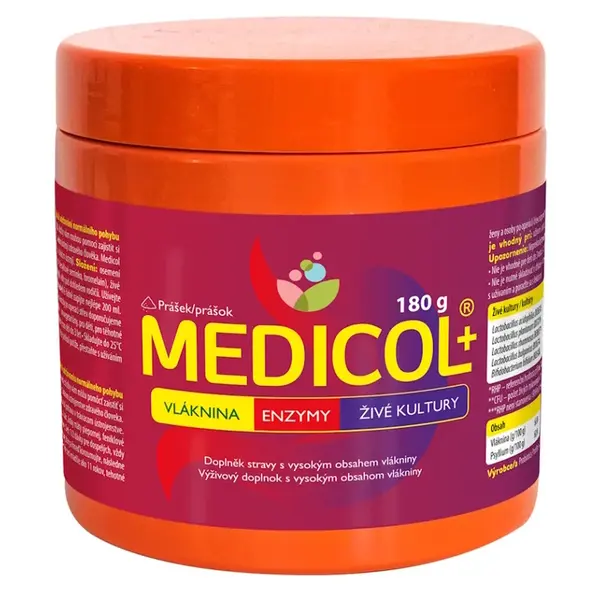 MEDICOL PLUS Vláknina + enzymy + živé kultury 180 g