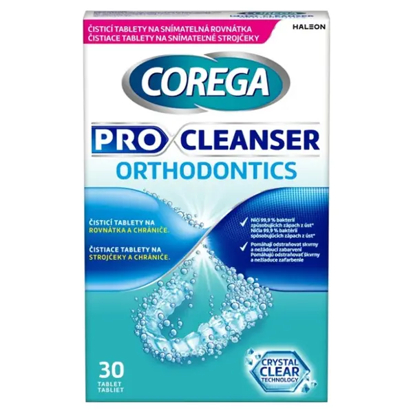 COREGA Pro Cleanser Orthodontics Čistící tablety 30 kusů
