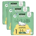MOOMIN BABY 1 Eko plenky měsíční balení newborn 2–5 kg 75 ks