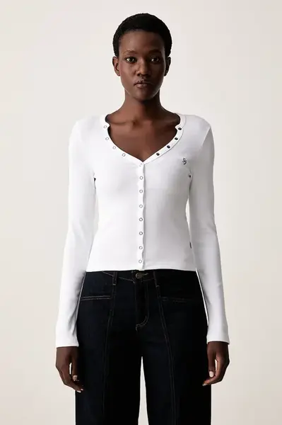 Guess Jeans  tričko s dlouhým rukávem dámské bavlněné s elastanem