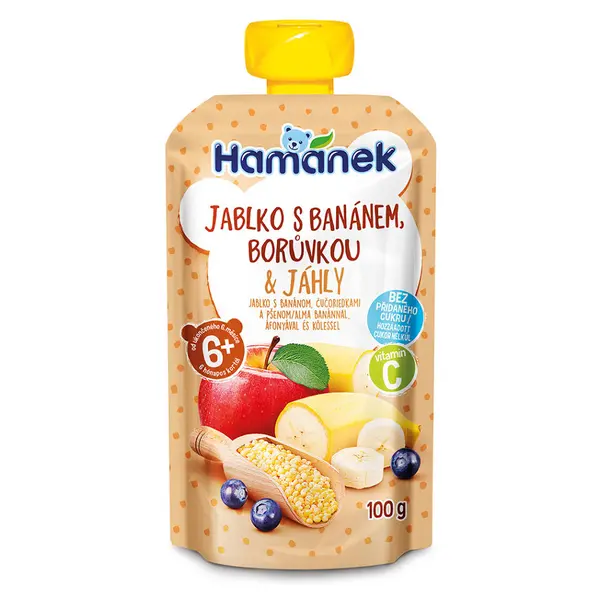HAMÁNEK Jablko s banánem, borůvkou a jáhly 6m+ 100 g