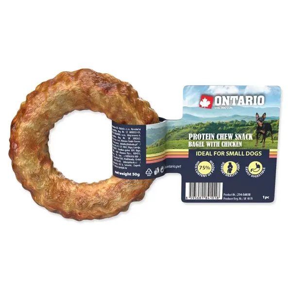 ONTARIO Žvýkací bagel Protein kuře 8,9 cm