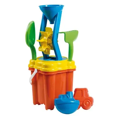 Sada na písek s mlýnkem - modrý kyblík