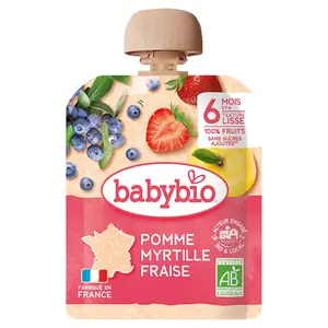BABYBIO kapsička jablko borůvky jahody 6m+ 90 g