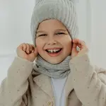 Detský vlnený šál Jamiks OLE šedá farba, jednofarebný, JZH420