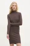 Šaty a kardigan Answear.LAB hnedá farba