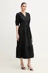 Šaty Twinset čierna farba, maxi, áčkový strih, 251TT2021