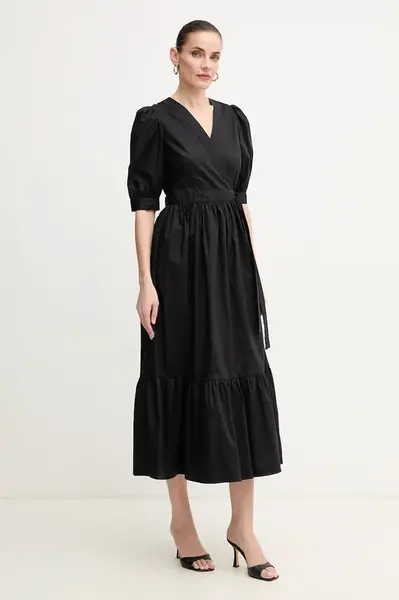 Šaty Twinset čierna farba, maxi, áčkový strih, 251TT2021