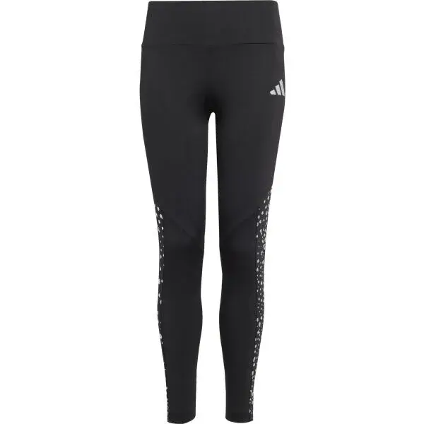 adidas TRAINING ESSENTIALS GLAM PRINT LEGGINS Dívčí sportovní legíny, černá, velikost