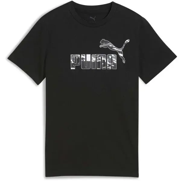 Puma ESSENTIALS CAMO LOGO TEE B Dětské tričko, černá, velikost