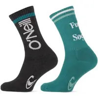 O'Neill SPORTS LOGO 2PACK Unisex športové ponožky, tyrkysová, veľkosť 39-42