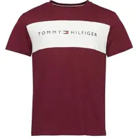 Tommy Hilfiger BLOCK LOGO SS Pánské triko, vínová, velikost