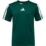 adidas TRAINING ESSENTIALS 3 STRIPES TEE Dětské triko, tmavě zelená, velikost
