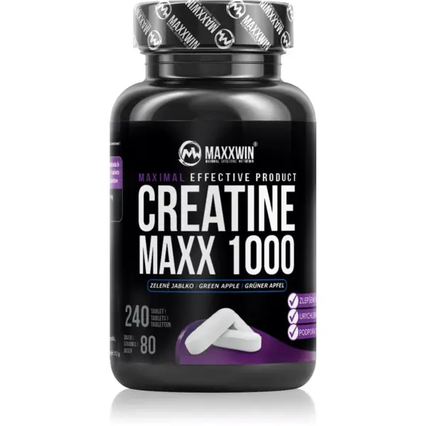 Maxxwin Creatine Maxx 1000 tablety pro podporu tvorby svalové hmoty příchuť Green Apple 240 tbl