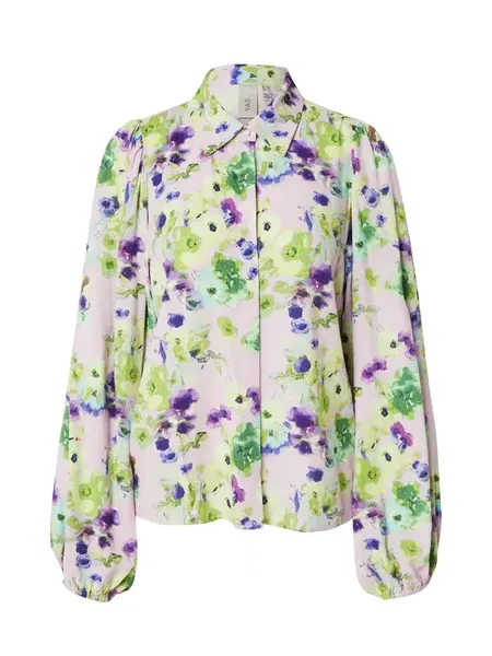 YAS Blúzka 'YASAsina'  nebesky modrá / svetlozelená / pastelovo fialová / tmavofialová