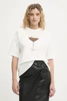 Bavlněné tričko Never Fully Dressed dámské, bílá barva, NFDTO1928