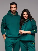 Ombre Unisex sweatshirt with pockets and hood - dark green