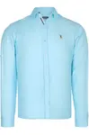 G974 DEWBERRY MEN'S SHIRT-CYAN