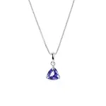 Přívěsek z bílého zlata s tanzanitem v brusu trilion KLENOTA