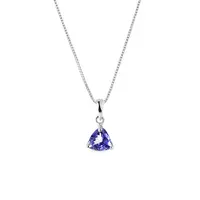 Přívěsek z bílého zlata s tanzanitem v brusu trilion KLENOTA