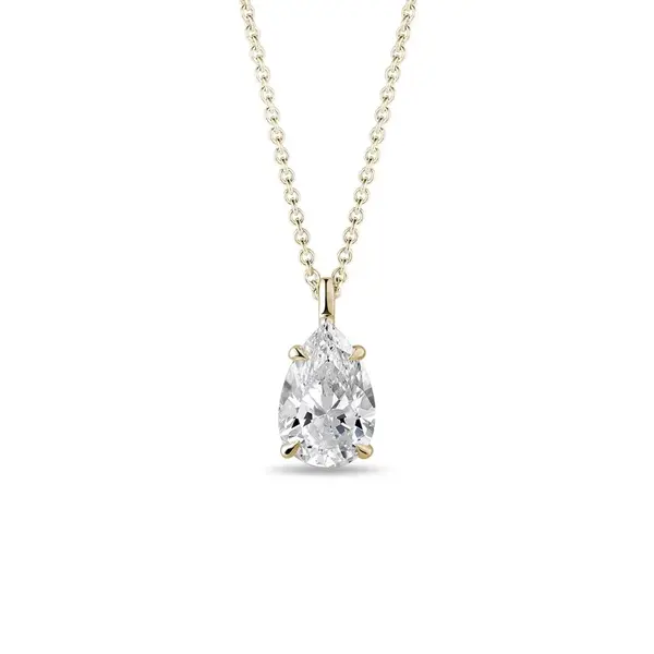 Náhrdelník ve žlutém zlatě s 1ct lab grown diamantem KLENOTA