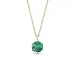 Zlatý přívěsek s kulatým smaragdem KLENOTA