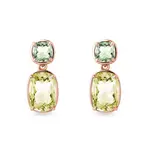 Náušnice s lemon quartzem a zeleným ametystem KLENOTA
